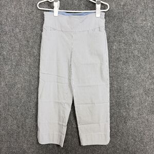 S.C. & Co Crop Capri Stretch Pants Womens Size 6 Blue White Striped
